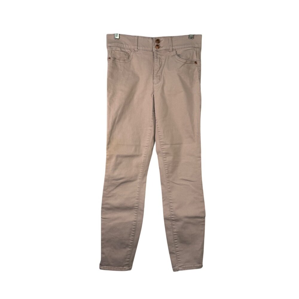 Candies Womens Size 5 Skinny Fit Jeans In Taupe With Double Button Closure